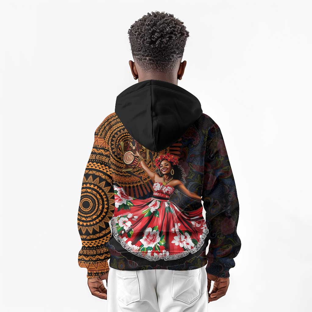 Ladies Sega Dance Kid Hoodie Paisley Mix African Pattern