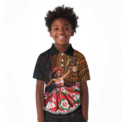 Ladies Sega Dance Kid Polo Shirt Paisley Mix African Pattern