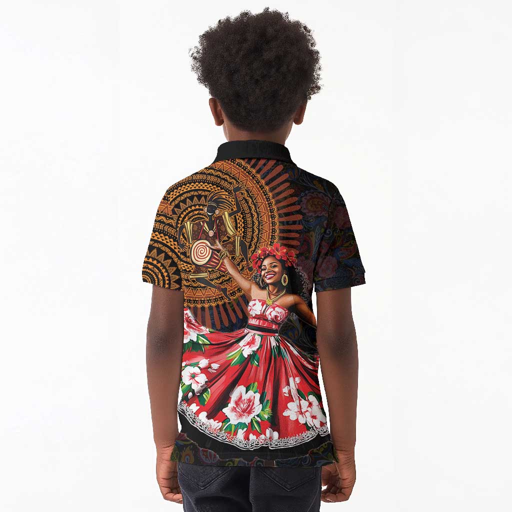 Ladies Sega Dance Kid Polo Shirt Paisley Mix African Pattern