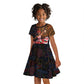 Ladies Sega Dance Kid Short Sleeve Dress Paisley Mix African Pattern