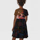 Ladies Sega Dance Kid Short Sleeve Dress Paisley Mix African Pattern