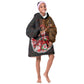 Ladies Sega Dance Kid Wearable Blanket Hoodie Paisley Mix African Pattern