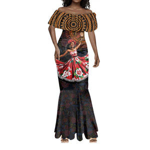 Ladies Sega Dance Mermaid Dress Paisley Mix African Pattern