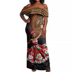 Ladies Sega Dance Off Shoulder Maxi Dress Paisley Mix African Pattern