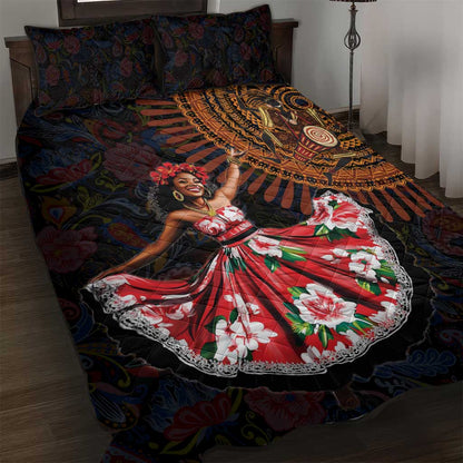 Ladies Sega Dance Quilt Bed Set Paisley Mix African Pattern