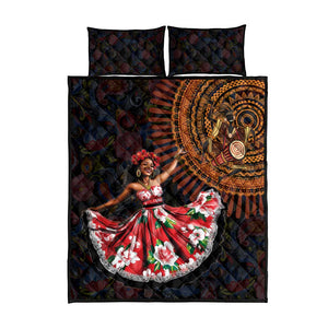 Ladies Sega Dance Quilt Bed Set Paisley Mix African Pattern
