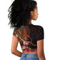Ladies Sega Dance Raglan Cropped T shirt Paisley Mix African Pattern