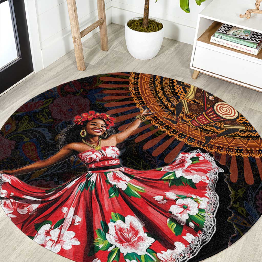 Ladies Sega Dance Round Carpet Paisley Mix African Pattern