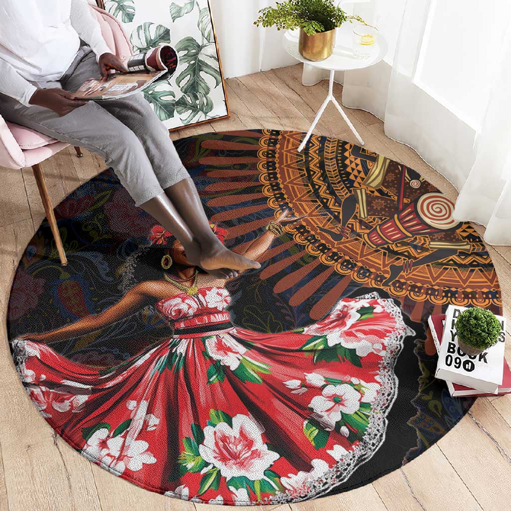 Ladies Sega Dance Round Carpet Paisley Mix African Pattern