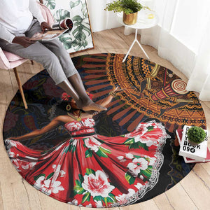 Ladies Sega Dance Round Carpet Paisley Mix African Pattern