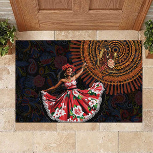 Ladies Sega Dance Rubber Doormat Paisley Mix African Pattern