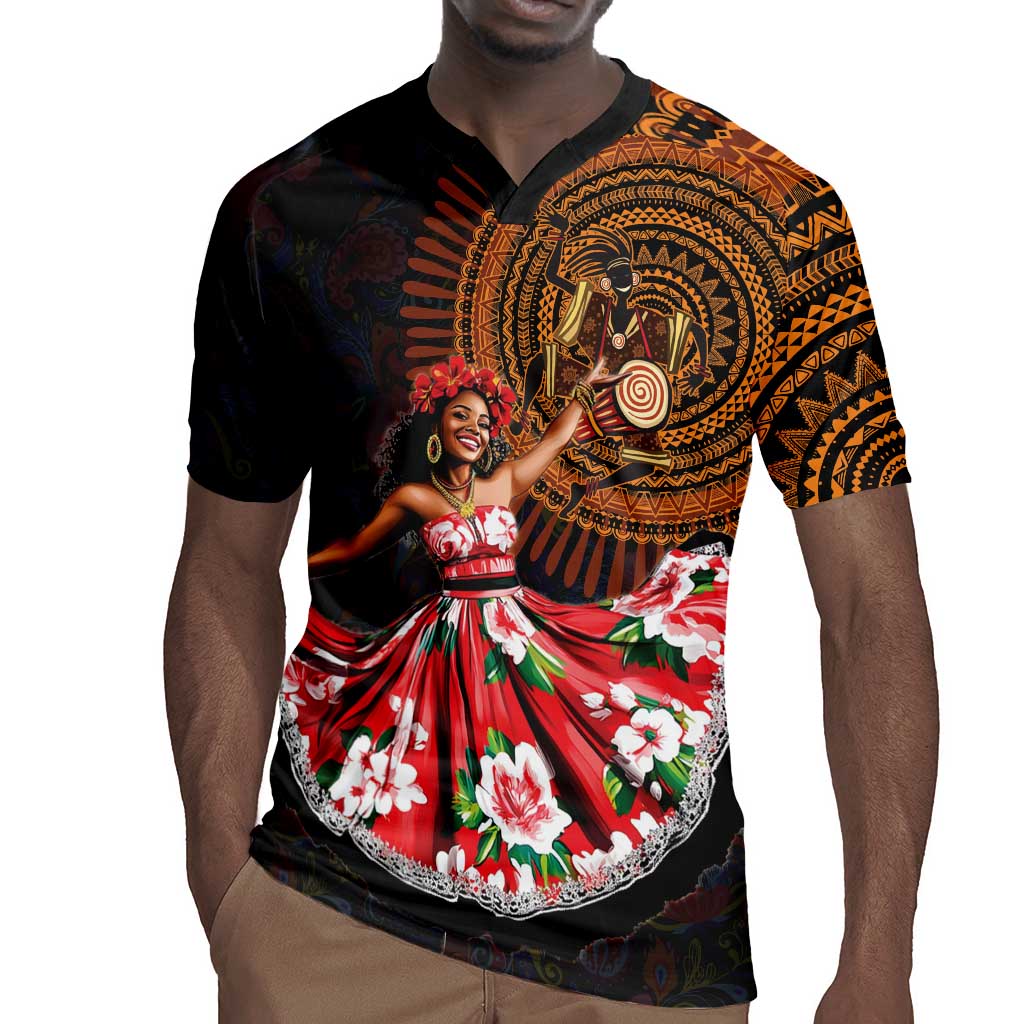 Ladies Sega Dance Rugby Jersey Paisley Mix African Pattern