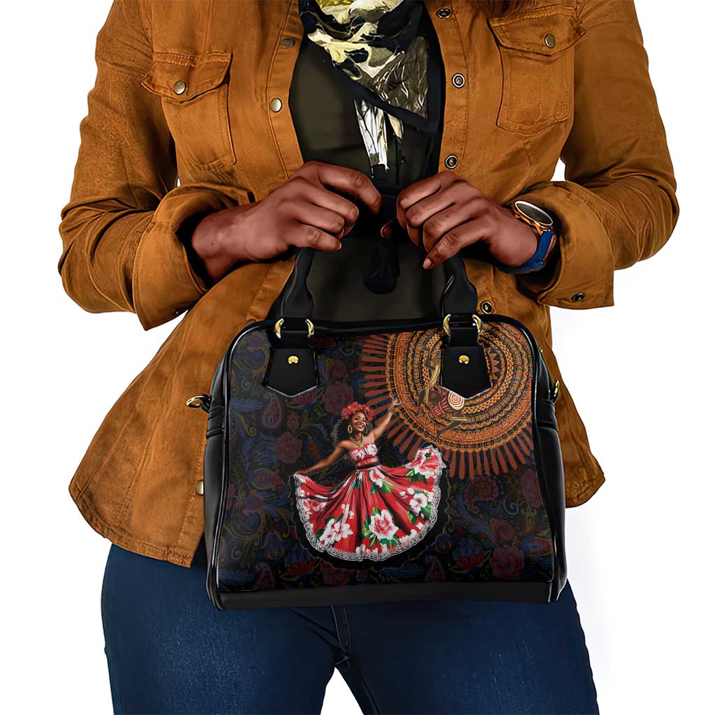 Ladies Sega Dance Shoulder Handbag Paisley Mix African Pattern