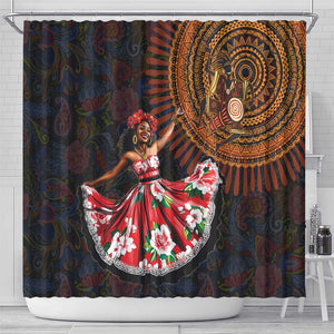 Ladies Sega Dance Shower Curtain Paisley Mix African Pattern
