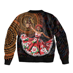 Ladies Sega Dance Sleeve Zip Bomber Jacket Paisley Mix African Pattern