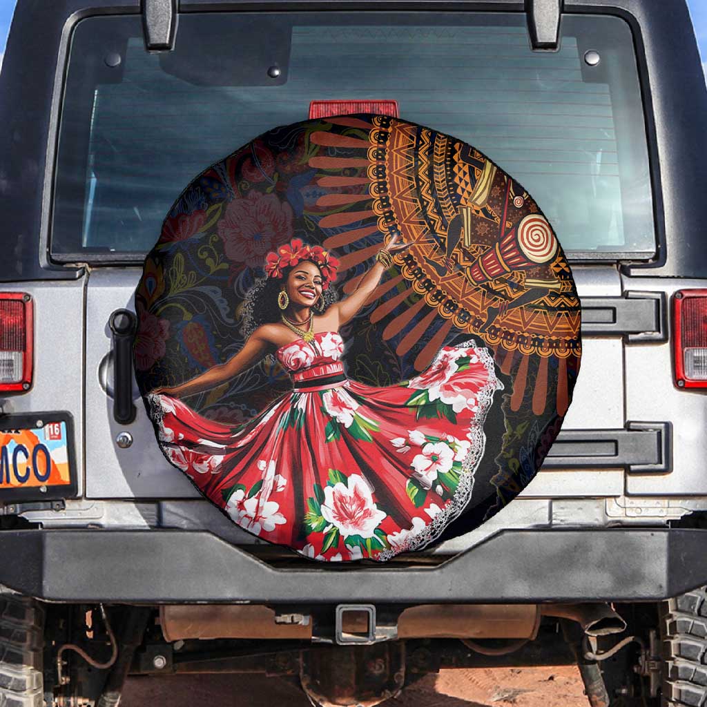 Ladies Sega Dance Spare Tire Cover Paisley Mix African Pattern