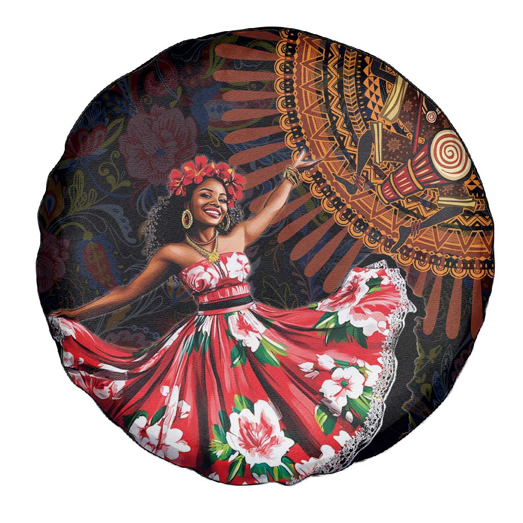 Ladies Sega Dance Spare Tire Cover Paisley Mix African Pattern
