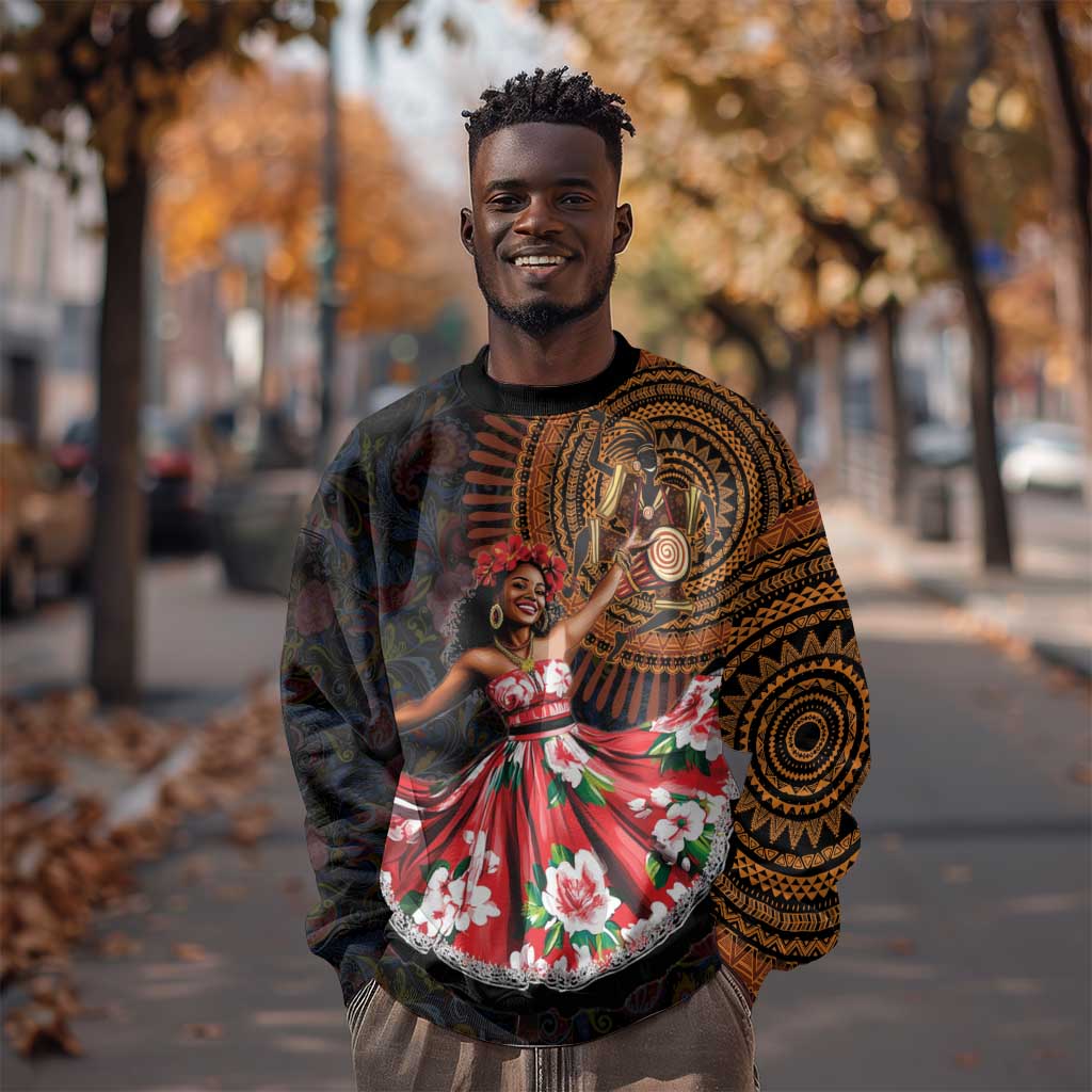 Ladies Sega Dance Sweatshirt Paisley Mix African Pattern