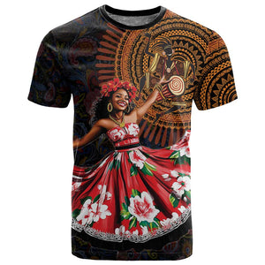 Ladies Sega Dance T shirt Paisley Mix African Pattern