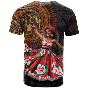 Ladies Sega Dance T shirt Paisley Mix African Pattern