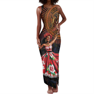 Ladies Sega Dance Tank Maxi Dress Paisley Mix African Pattern