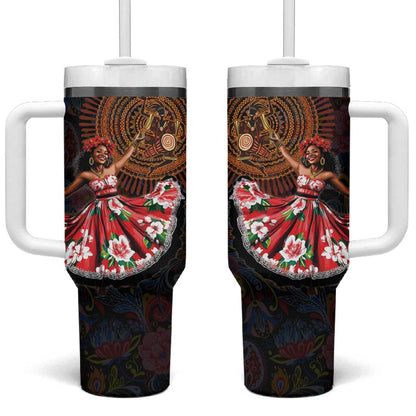 Ladies Sega Dance Tumbler With Handle Paisley Mix African Pattern