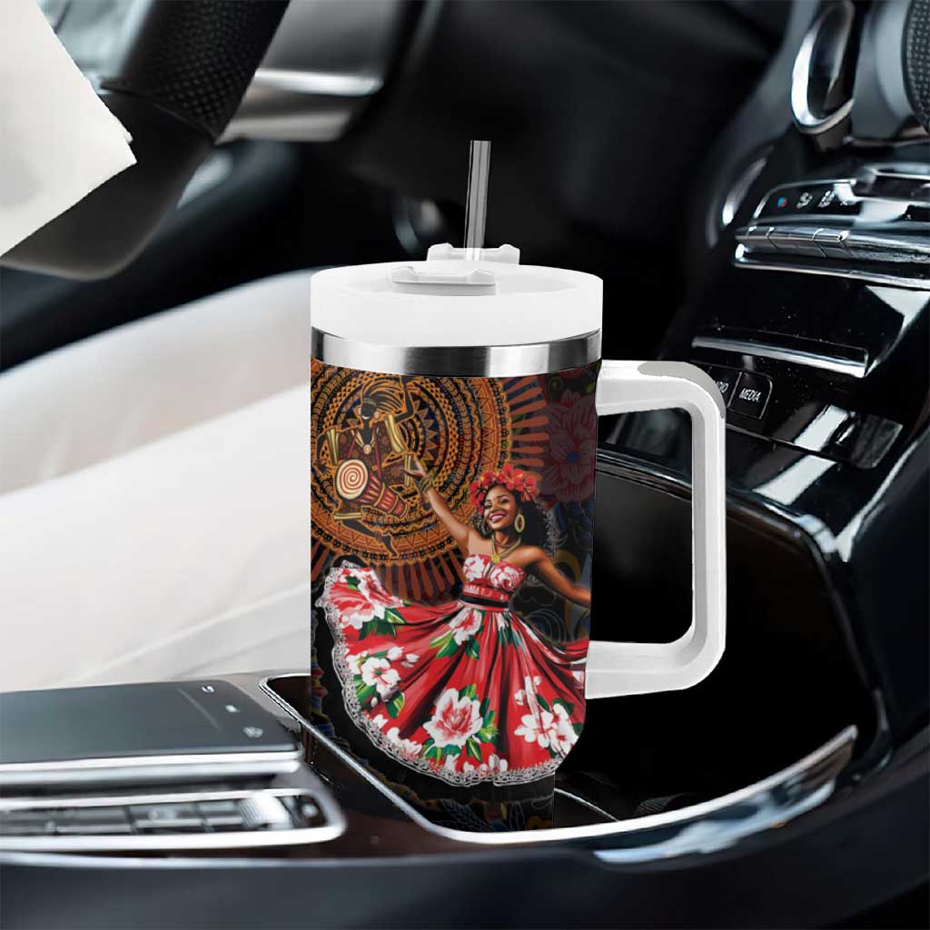 Ladies Sega Dance Tumbler With Handle Paisley Mix African Pattern