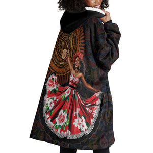 Ladies Sega Dance Wearable Blanket Hoodie Paisley Mix African Pattern