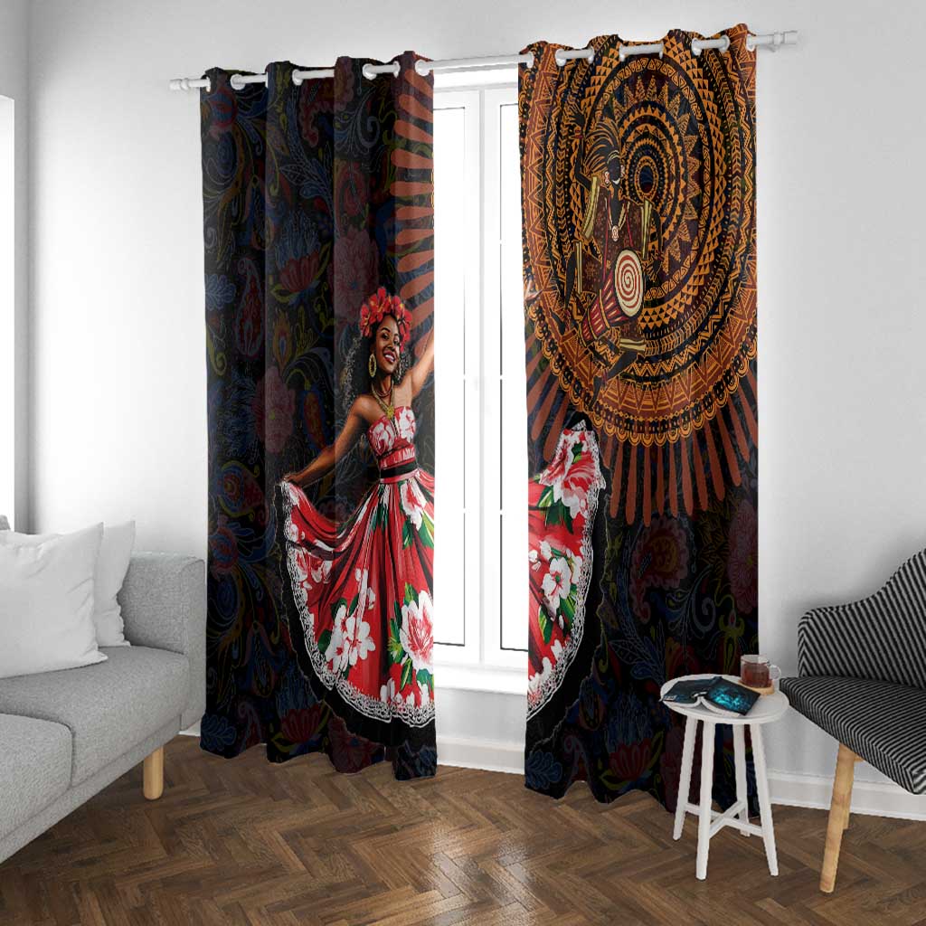 Ladies Sega Dance Window Curtain Paisley Mix African Pattern