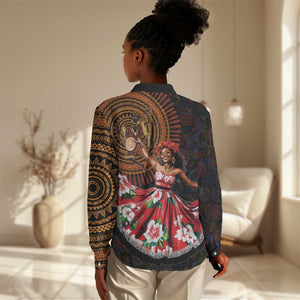 Ladies Sega Dance Women Casual Shirt Paisley Mix African Pattern LT15