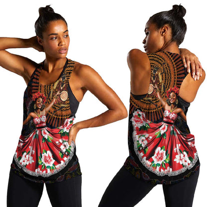 Ladies Sega Dance Women Racerback Tank Paisley Mix African Pattern