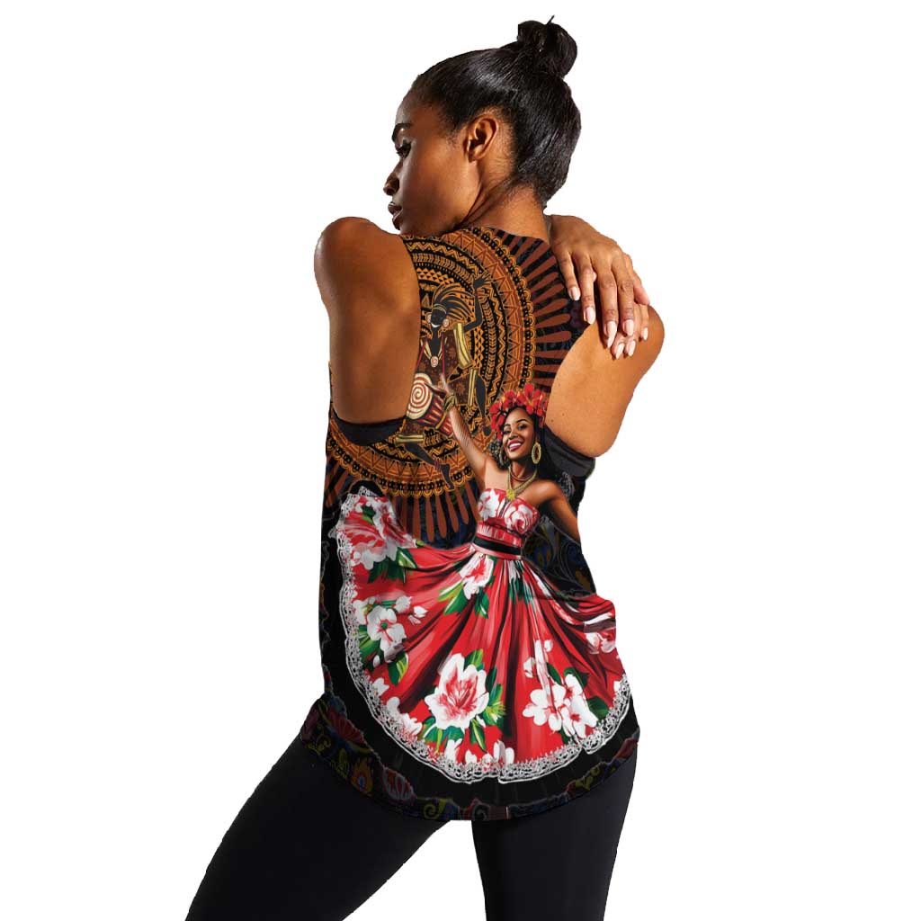 Ladies Sega Dance Women Racerback Tank Paisley Mix African Pattern