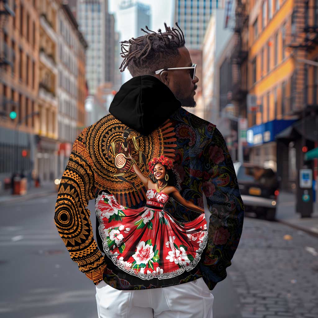 Ladies Sega Dance Zip Hoodie Paisley Mix African Pattern