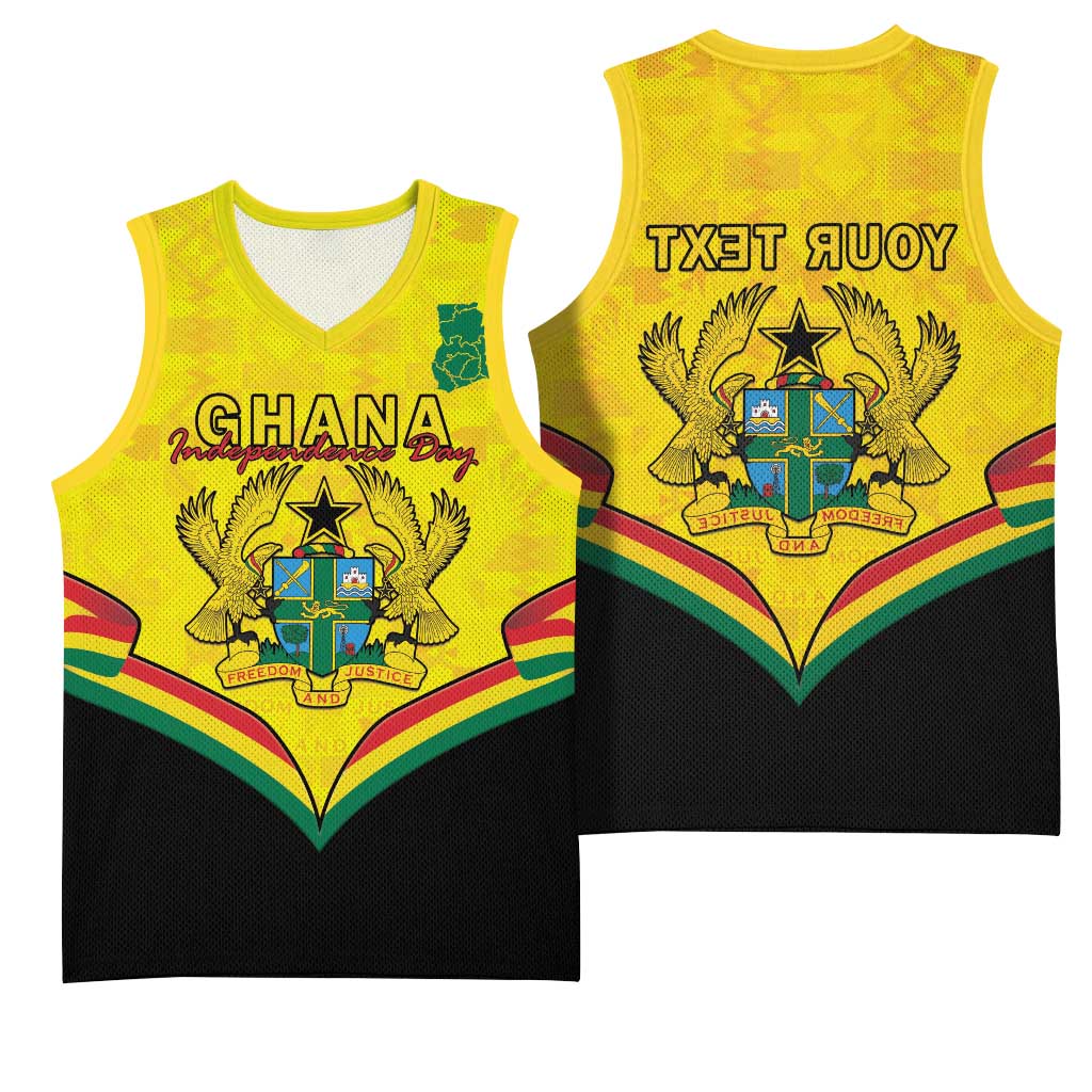 Personalised Afro Ghana Basketball Jersey 68th Anniversary Independence - African Pride