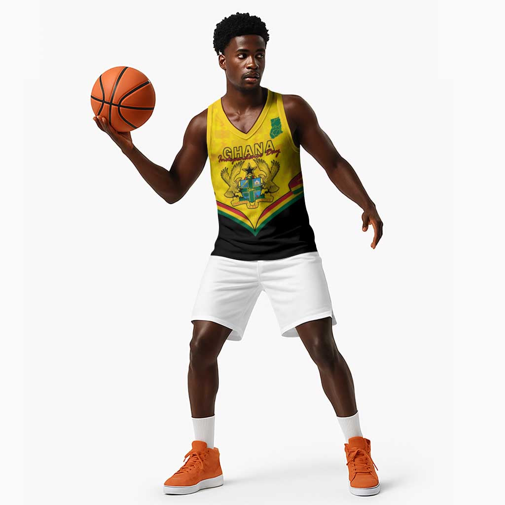 Personalised Afro Ghana Basketball Jersey 68th Anniversary Independence - African Pride