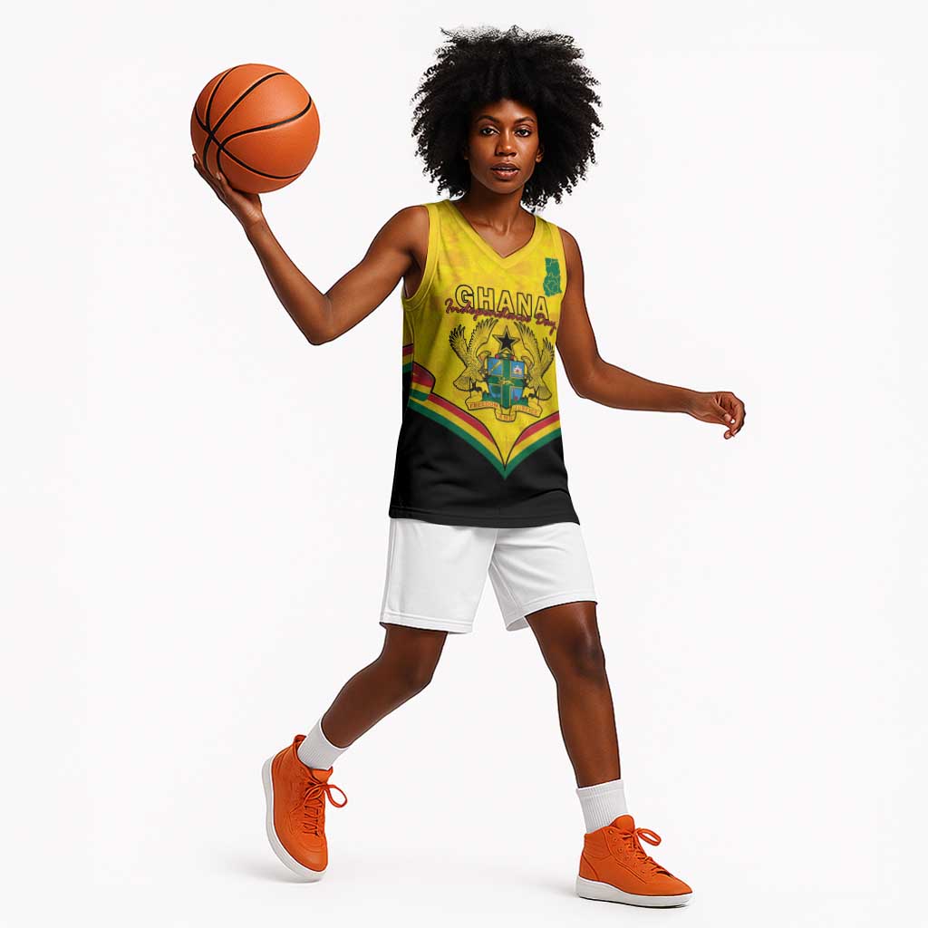 Personalised Afro Ghana Basketball Jersey 68th Anniversary Independence - African Pride
