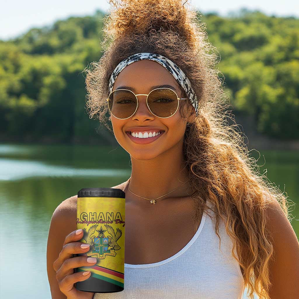 Personalised Afro Ghana 4 in 1 Can Cooler Tumbler 68th Anniversary Independence
