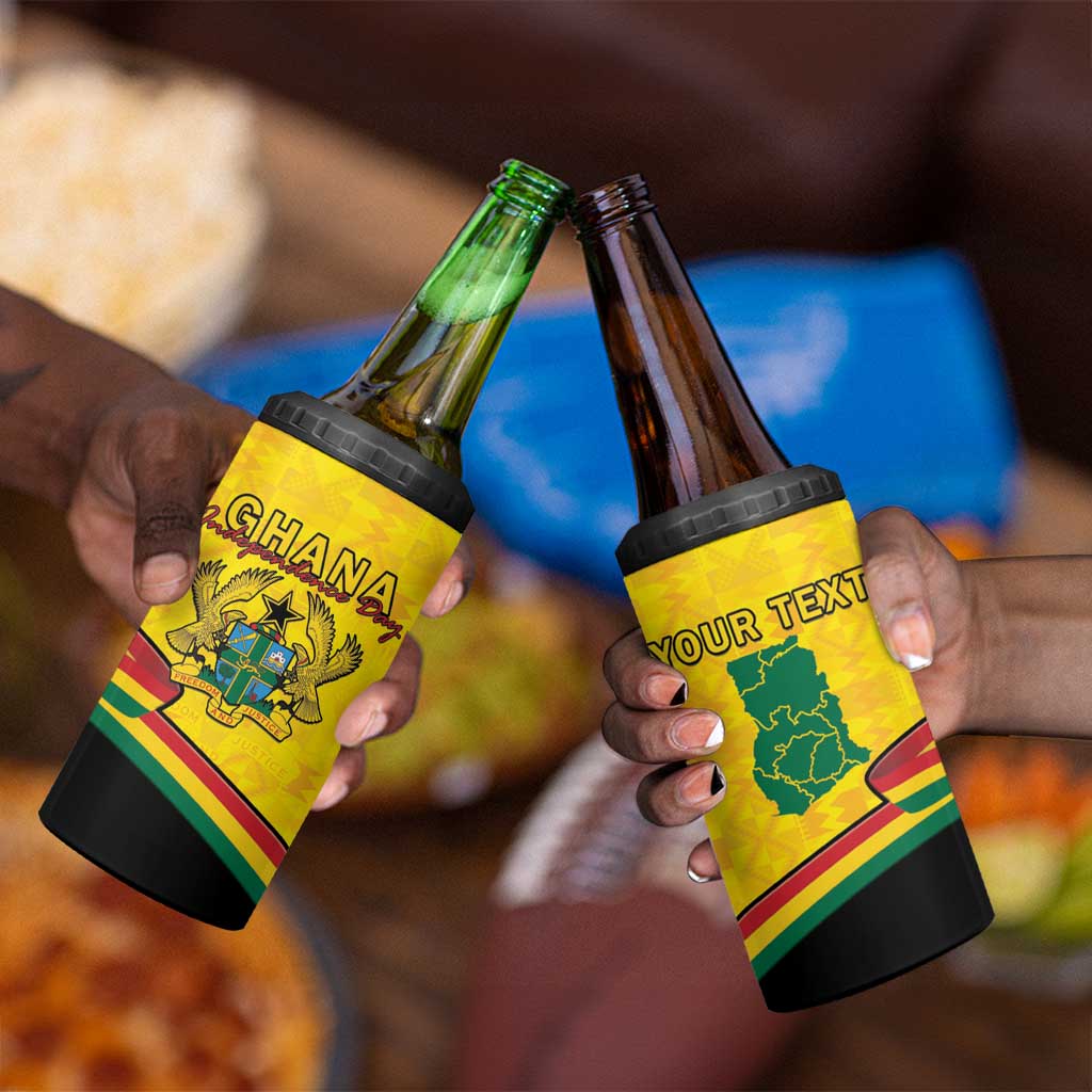 Personalised Afro Ghana 4 in 1 Can Cooler Tumbler 68th Anniversary Independence