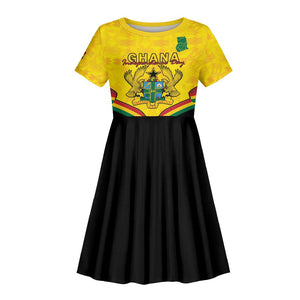 Personalised Afro Ghana Kid Short Sleeve Dress 68th Anniversary Independence
