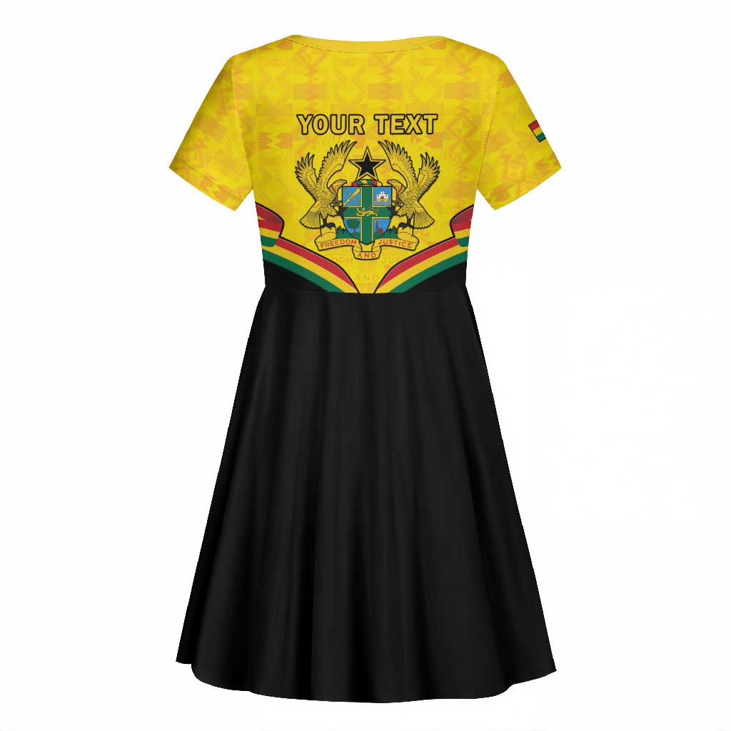Personalised Afro Ghana Kid Short Sleeve Dress 68th Anniversary Independence