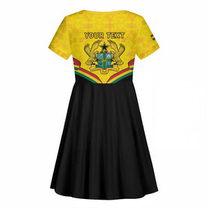 Personalised Afro Ghana Kid Short Sleeve Dress 68th Anniversary Independence