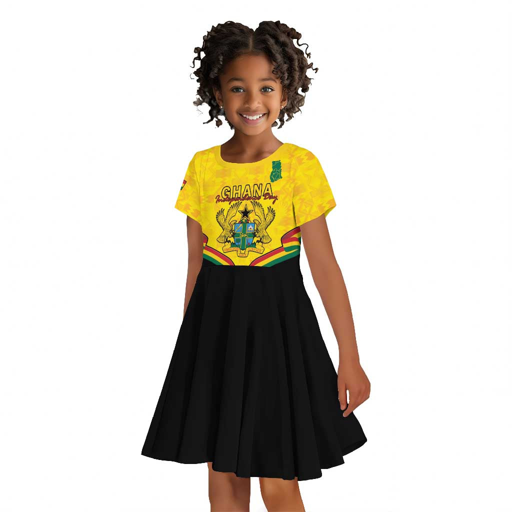 Personalised Afro Ghana Kid Short Sleeve Dress 68th Anniversary Independence