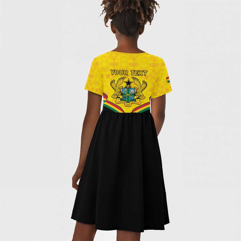 Personalised Afro Ghana Kid Short Sleeve Dress 68th Anniversary Independence