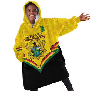 Personalised Afro Ghana Kid Wearable Blanket Hoodie 68th Anniversary Independence