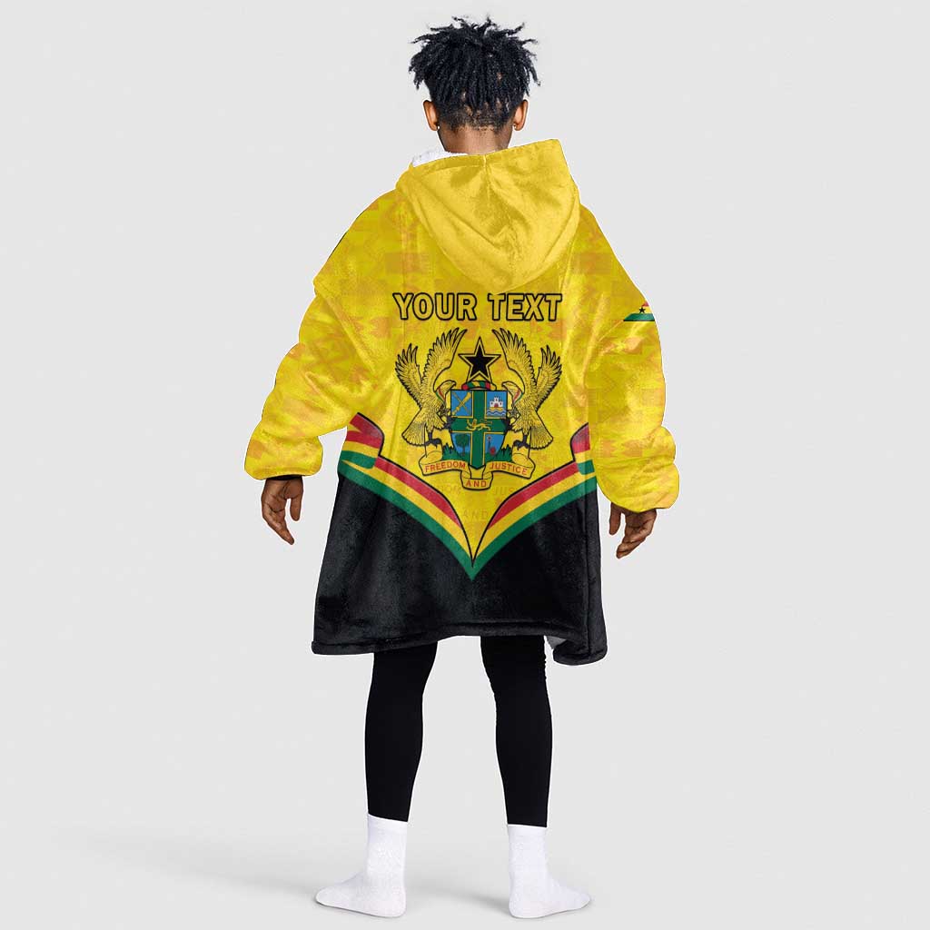 Personalised Afro Ghana Kid Wearable Blanket Hoodie 68th Anniversary Independence