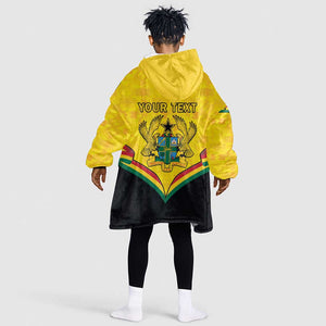 Personalised Afro Ghana Kid Wearable Blanket Hoodie 68th Anniversary Independence