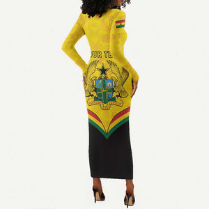 Personalised Afro Ghana Long Sleeve Bodycon Dress 68th Anniversary Independence LT15
