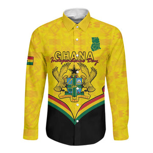 Personalised Afro Ghana Long Sleeve Button Shirt 68th Anniversary Independence