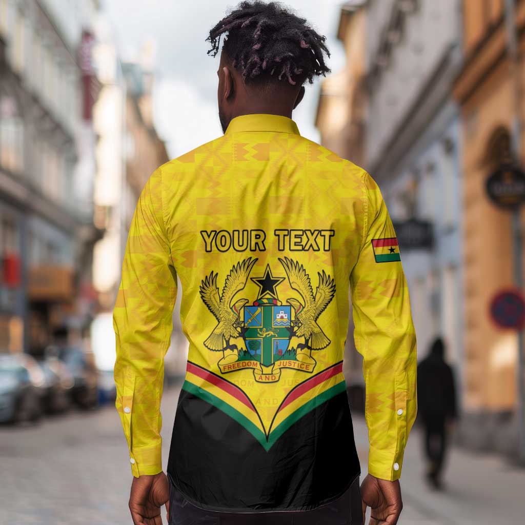 Personalised Afro Ghana Long Sleeve Button Shirt 68th Anniversary Independence