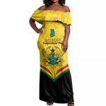 Personalised Afro Ghana Off Shoulder Maxi Dress 68th Anniversary Independence